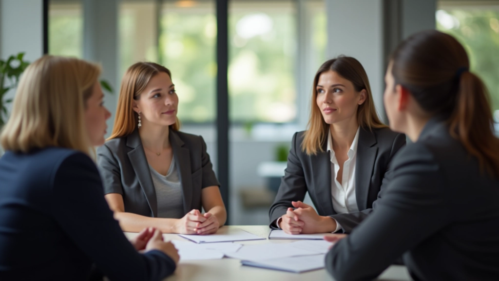 Zwei Personen führen ein konstruktives Gespräch in einem modernen Büro