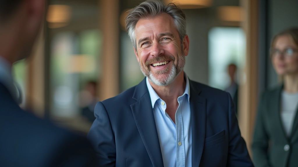 Zwei Fachleute führen ein konstruktives Gespräch mit offener Körpersprache in modernem Büro