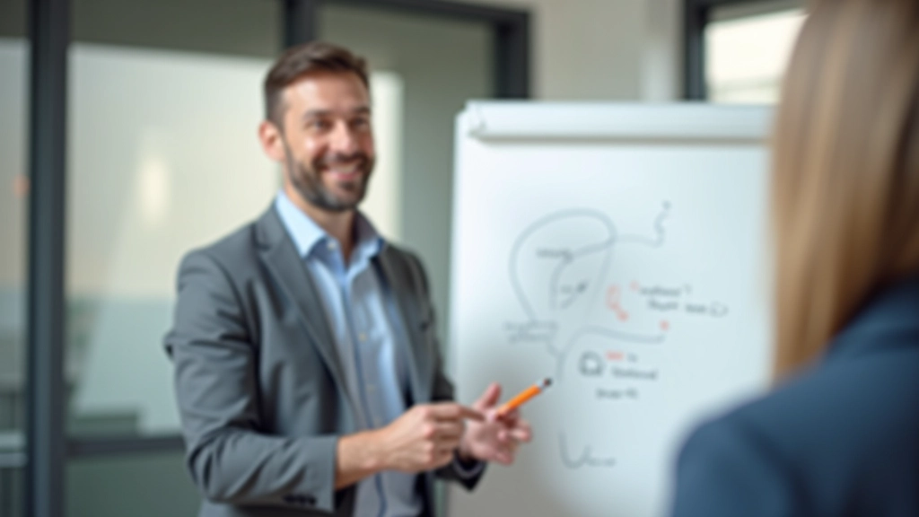 Person schreibt Notizen auf einem Whiteboard mit verschiedenen Kommunikationstechniken und Satzmustern