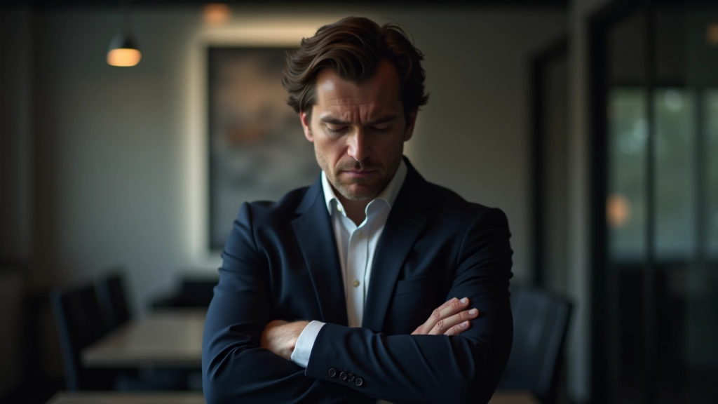 Person sitzt mit verschränkten Armen, Körperspannung, schwierige Gesprächssituation