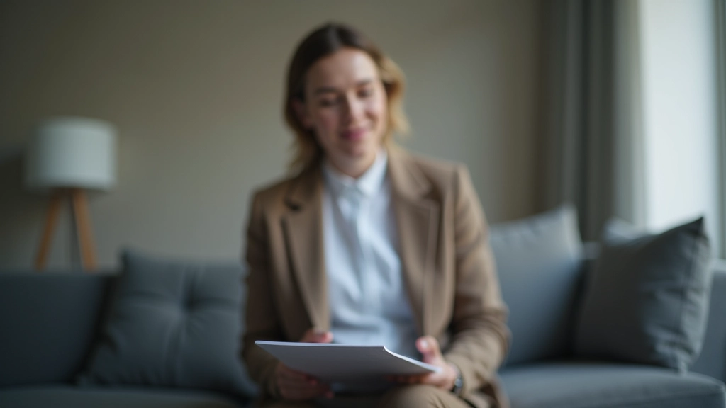 Person mit offener Körperhaltung beim aktiven Zuhören, Notizbuch in der Hand, konzentrierter Blick